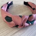 Haarband/diadeem roze/groen stippels