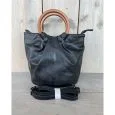 Tas hip houten hengsel zwart.