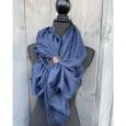 Sjaal met leer label blauw (1).